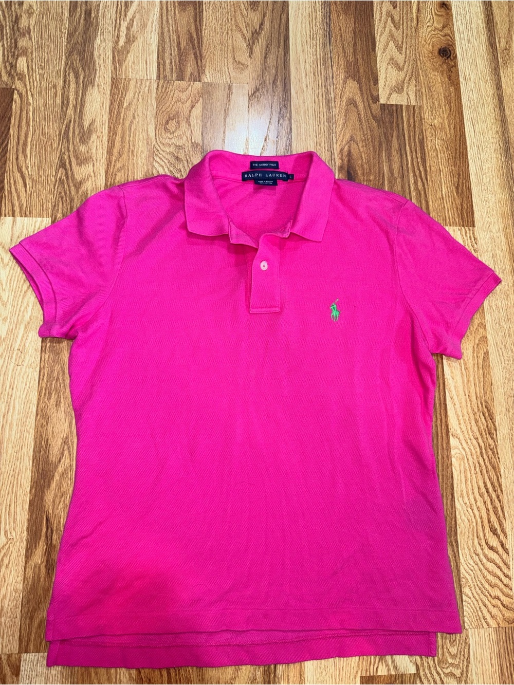 Ralph Lauren The Skinny Polo Slim Fit Pink Short Sleeve Cotton Polo - L
